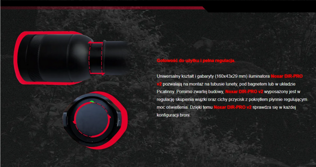 noxar dir pro v2 iluminator podczerwieni 4w1 850nm + 940nm + 980nm + biały led