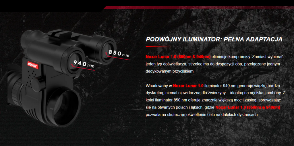 noxar lunar 1.0 850nm / 940nm bez dalmierza