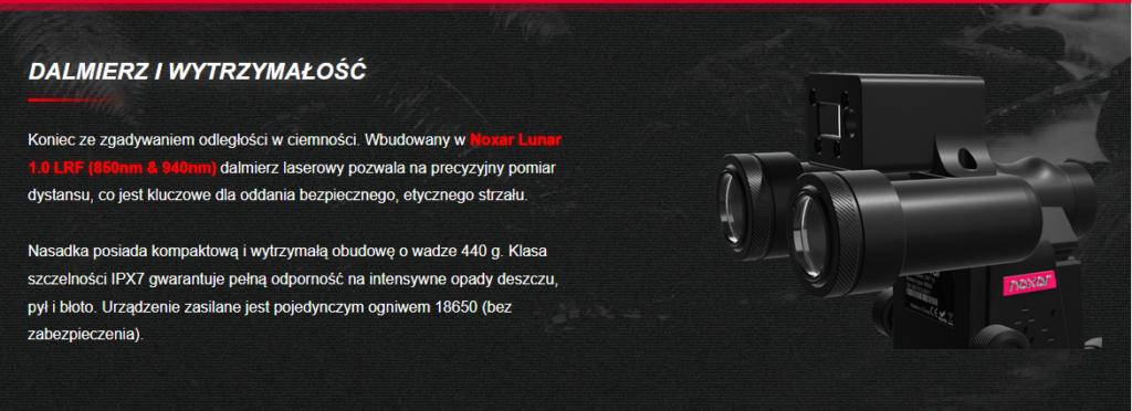 noxar lunar 1.0 lrf 850nm / 940nm z dalmierzem